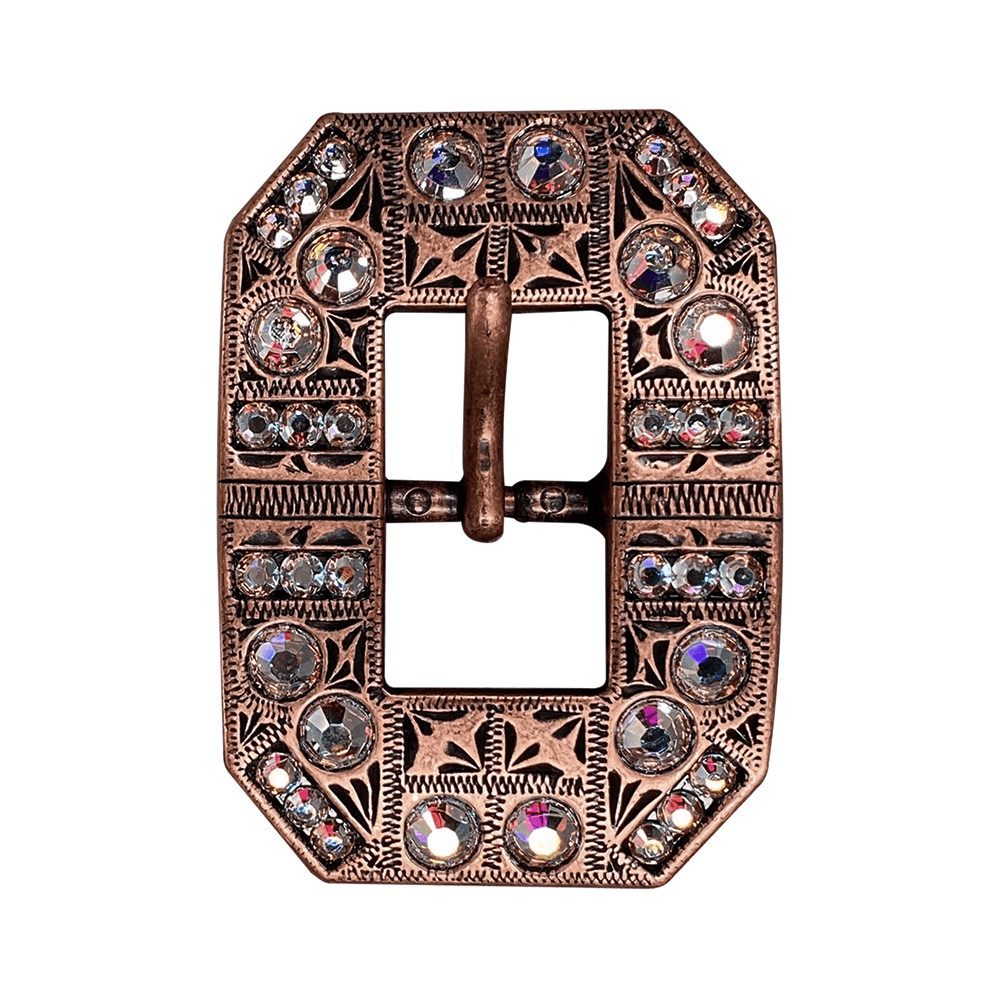 AB Copper European Crystal Square Cart Buckle - RODEO DRIVE