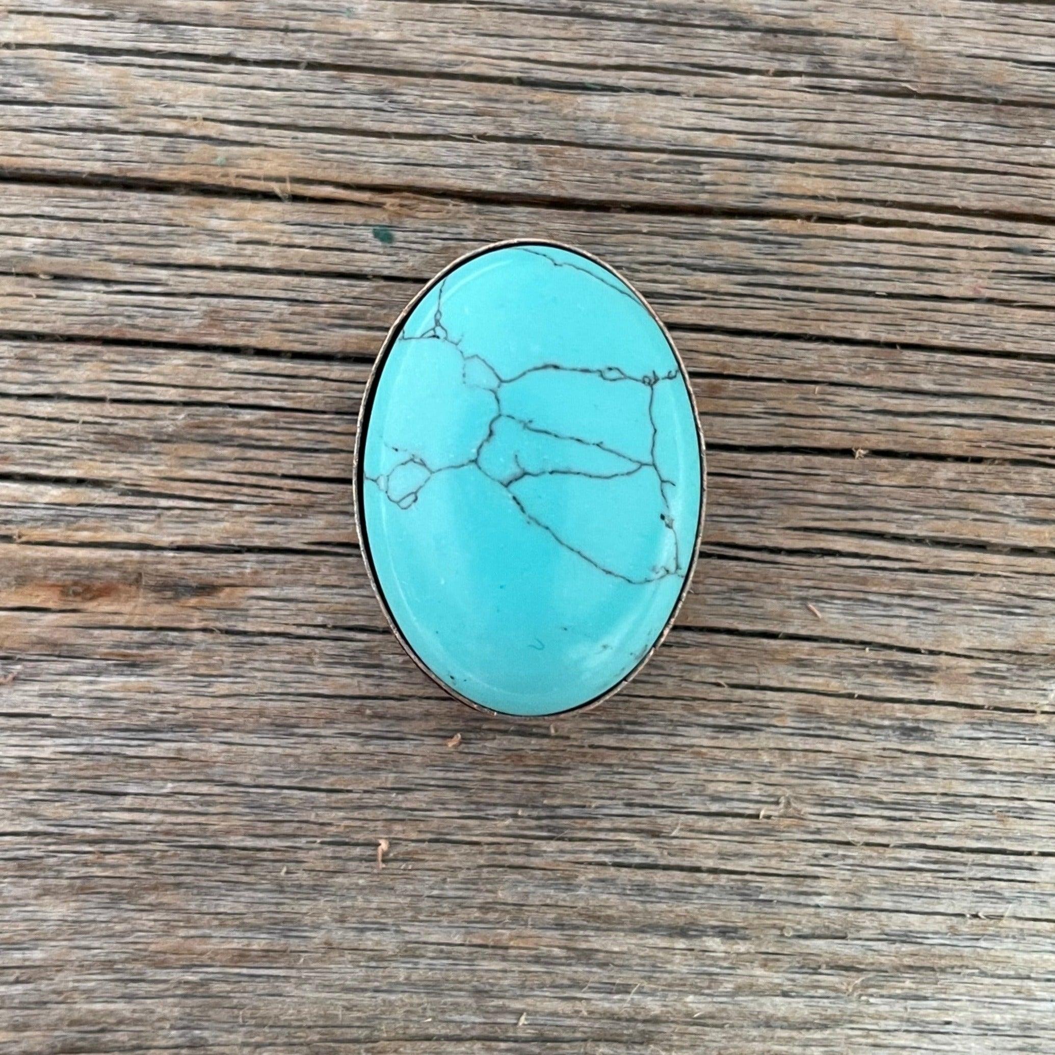 Turquoise Cabochon Western Concho 1