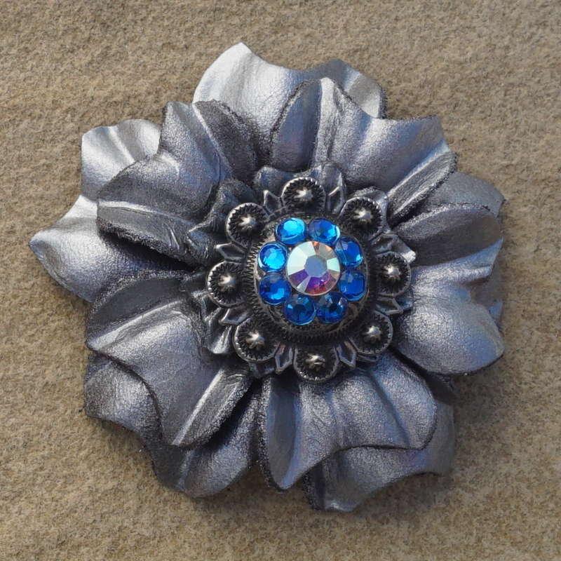 Silver Carnation Flower With Antique Silver Capri and AB 1