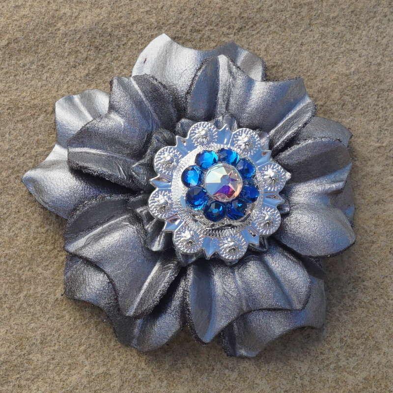 Silver Carnation Flower With Bright Silver Capri and AB 1