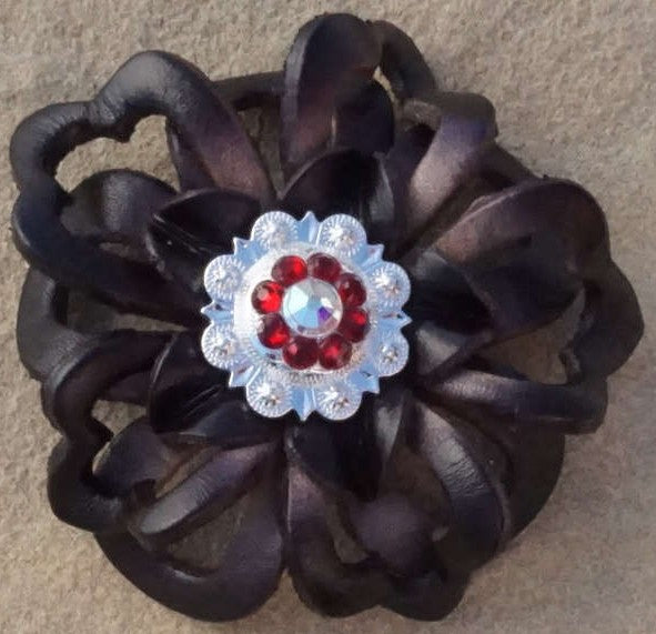 Black Lotus Flower With Bright Silver Ruby and AB 1