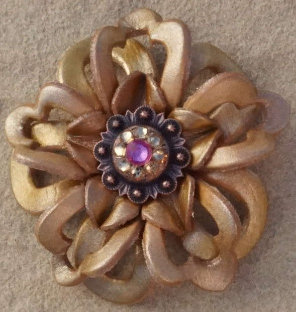 Gold Lotus Flower With Copper Pink and Champagne 1