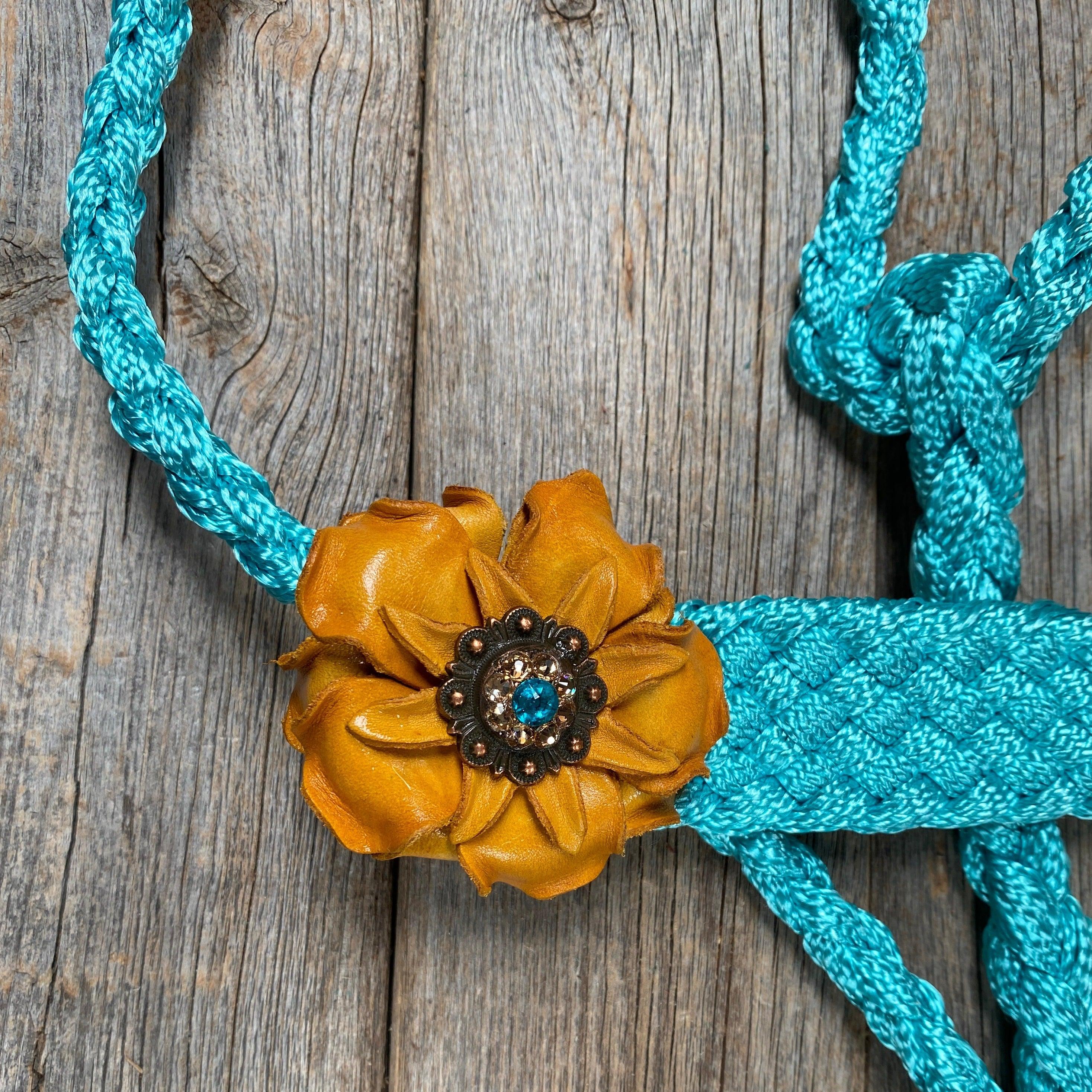 Turquoise Mule Tape With Yellow Flowers #MT101 - RODEO DRIVE