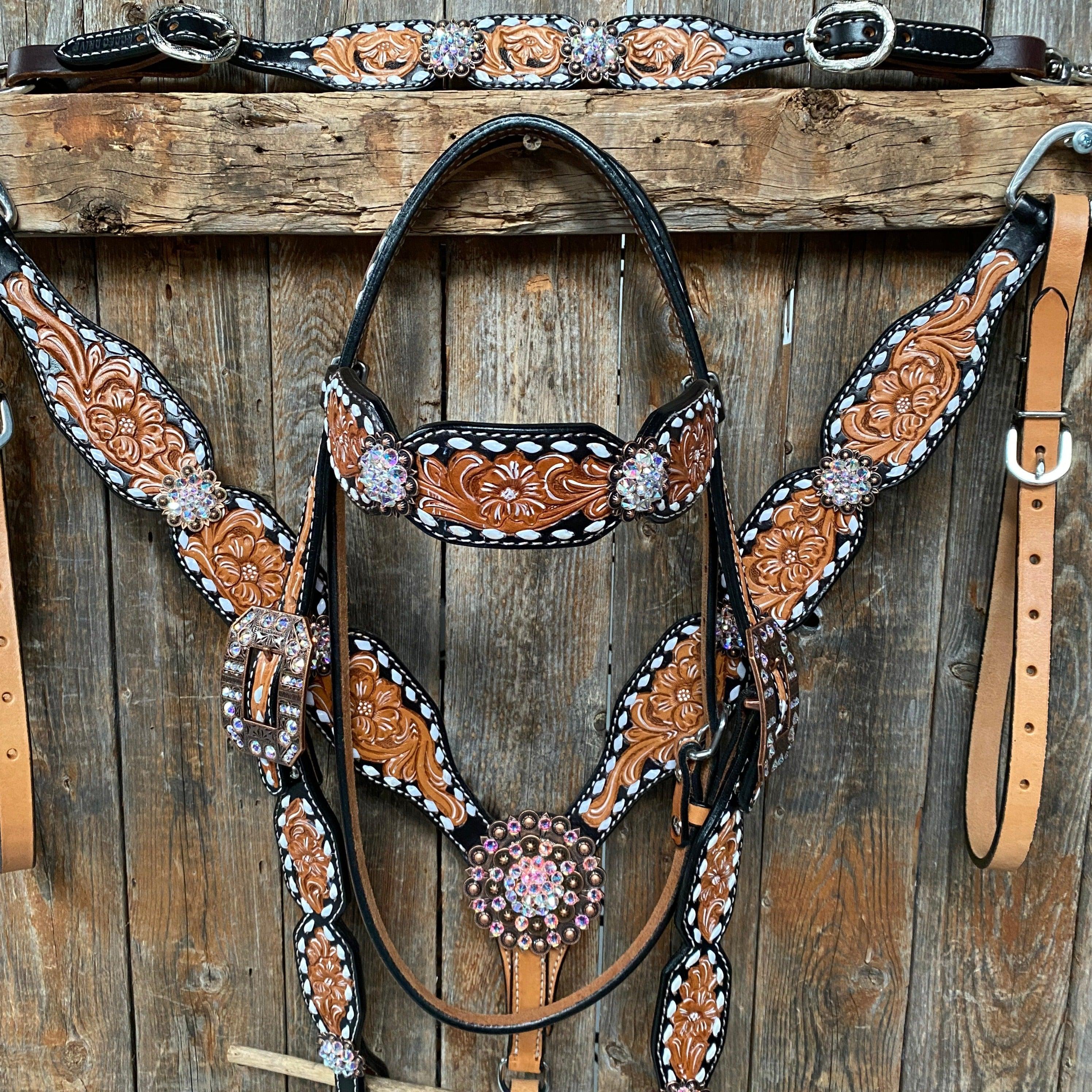 Classic AB Browband/One Ear Tack Set with Wither Strap #BBBC457 - RODEO DRIVE