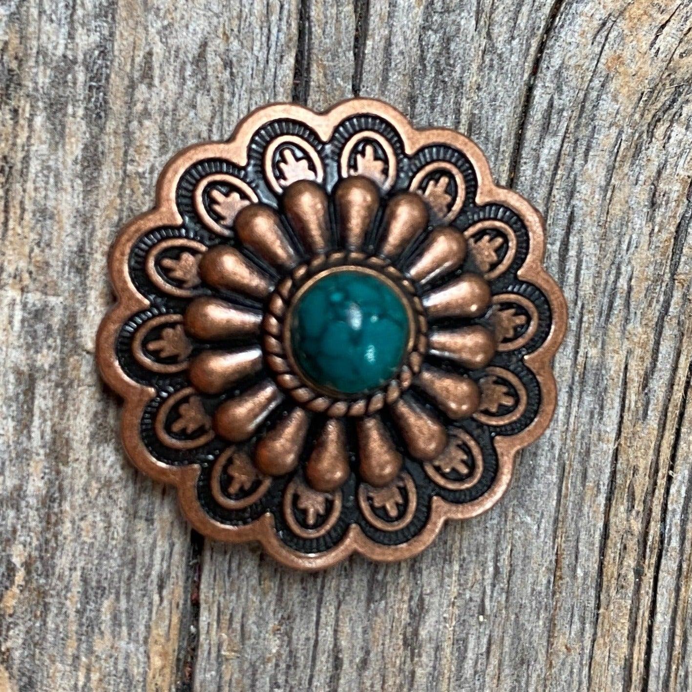 Copper Turquoise Concho 1.5