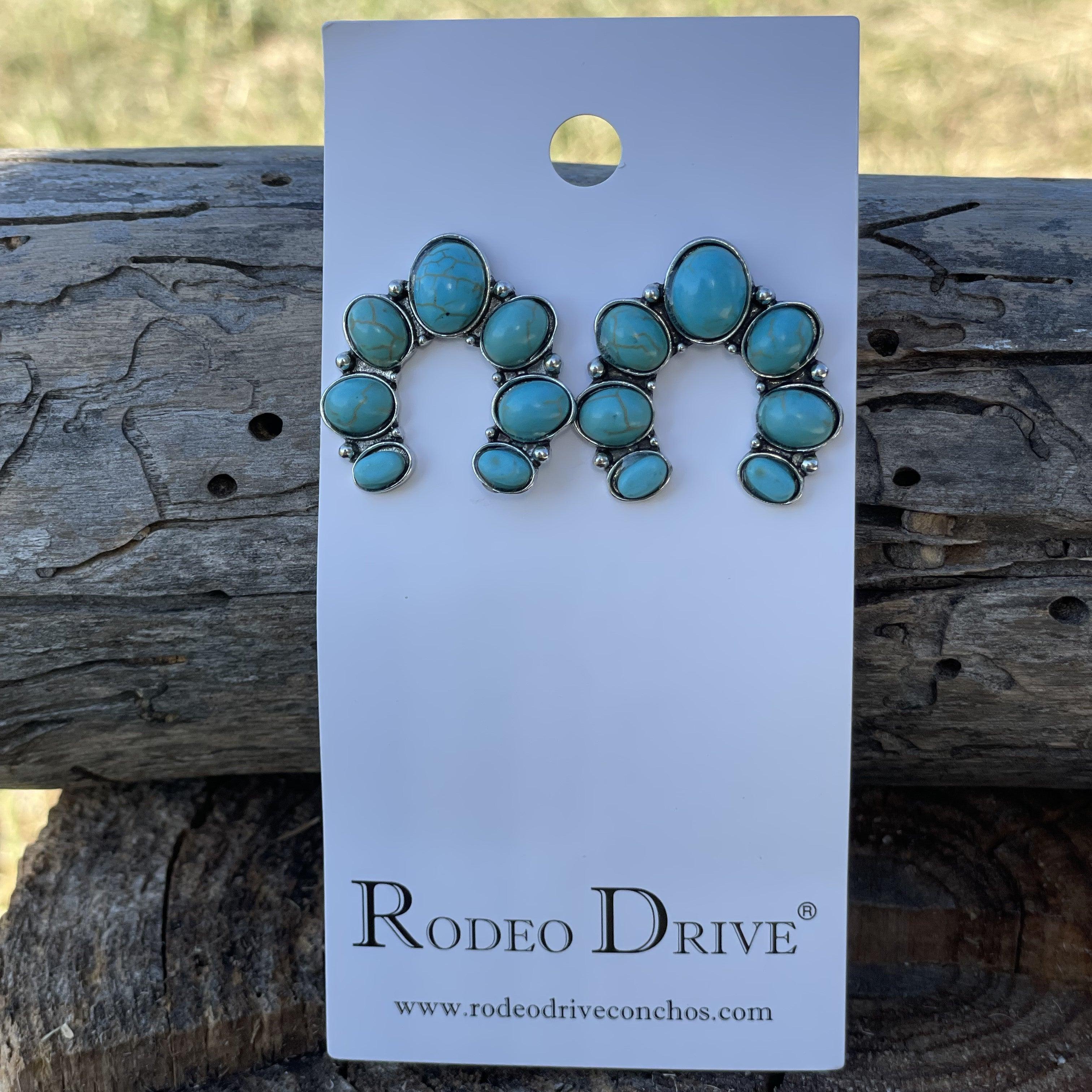 Turquoise Silver Fashion Earrings WA203 - RODEO DRIVE