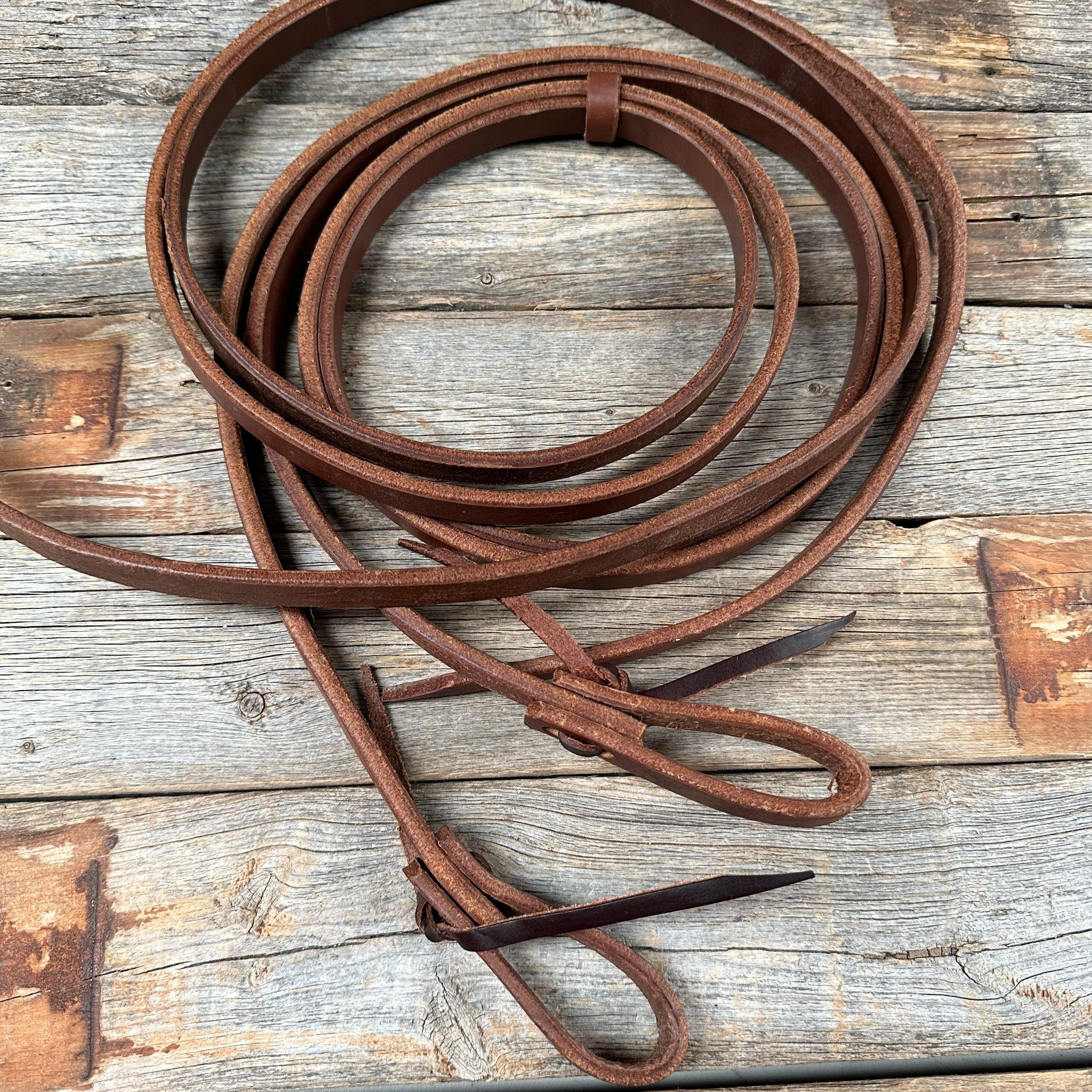 Oiled Harness Leather Split Reins - RODEO DRIVE