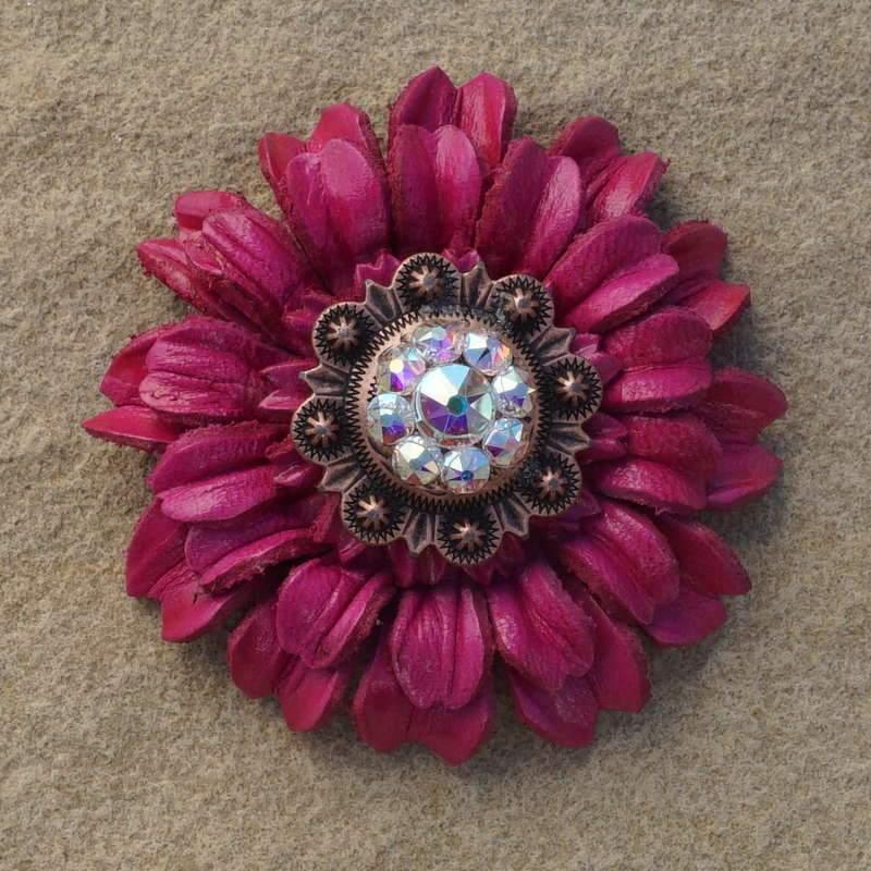 Flowers Fringe & More Hot Pink Daisy Flower With Copper AB 1