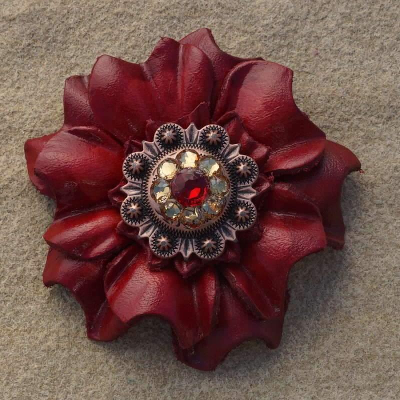 Flowers Fringe & More Red Carnation Flower With Copper Ruby & Champagne 1