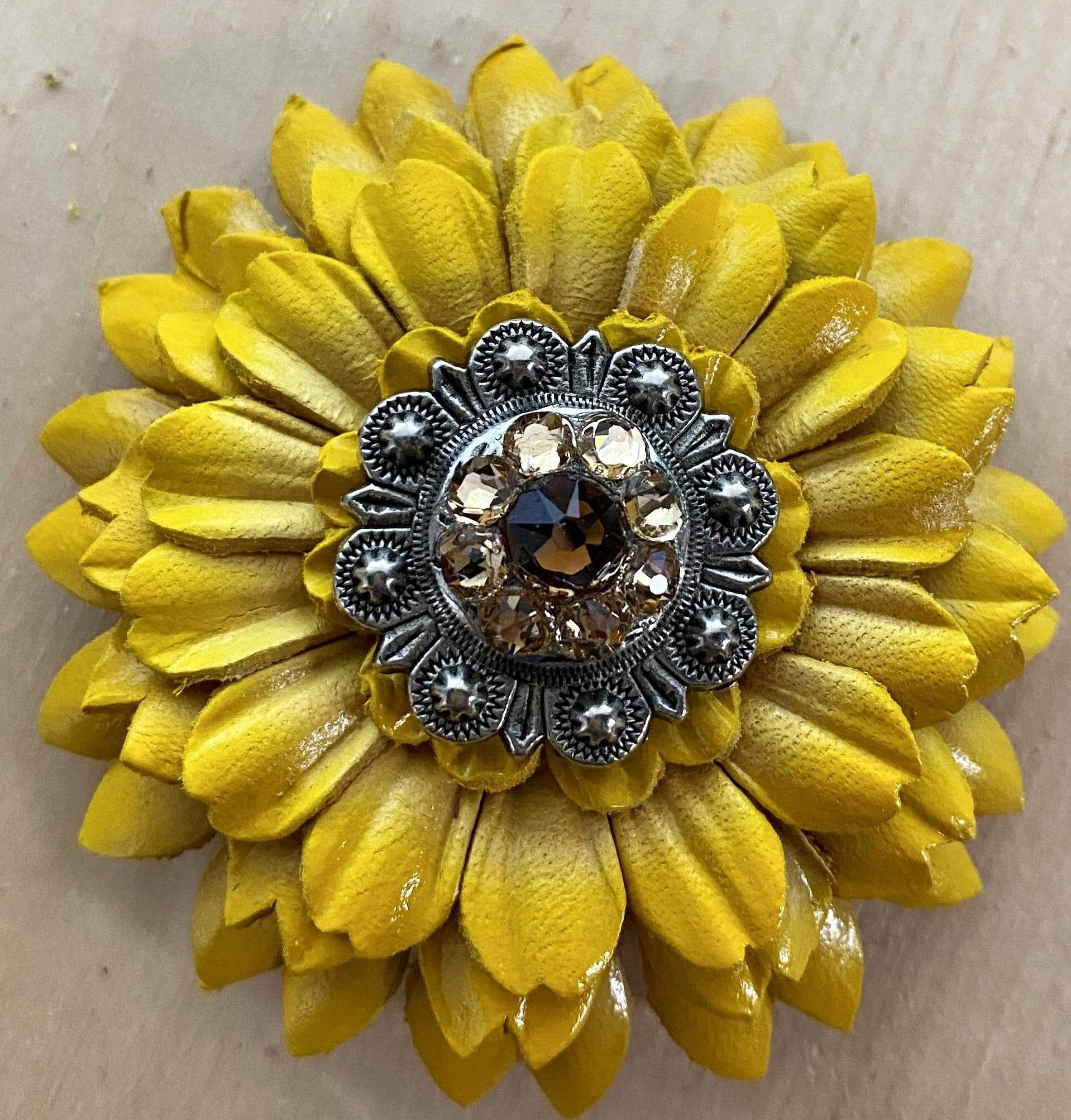 Flowers Fringe & More Sunflower With Antique Silver Topaz & Champagne 1