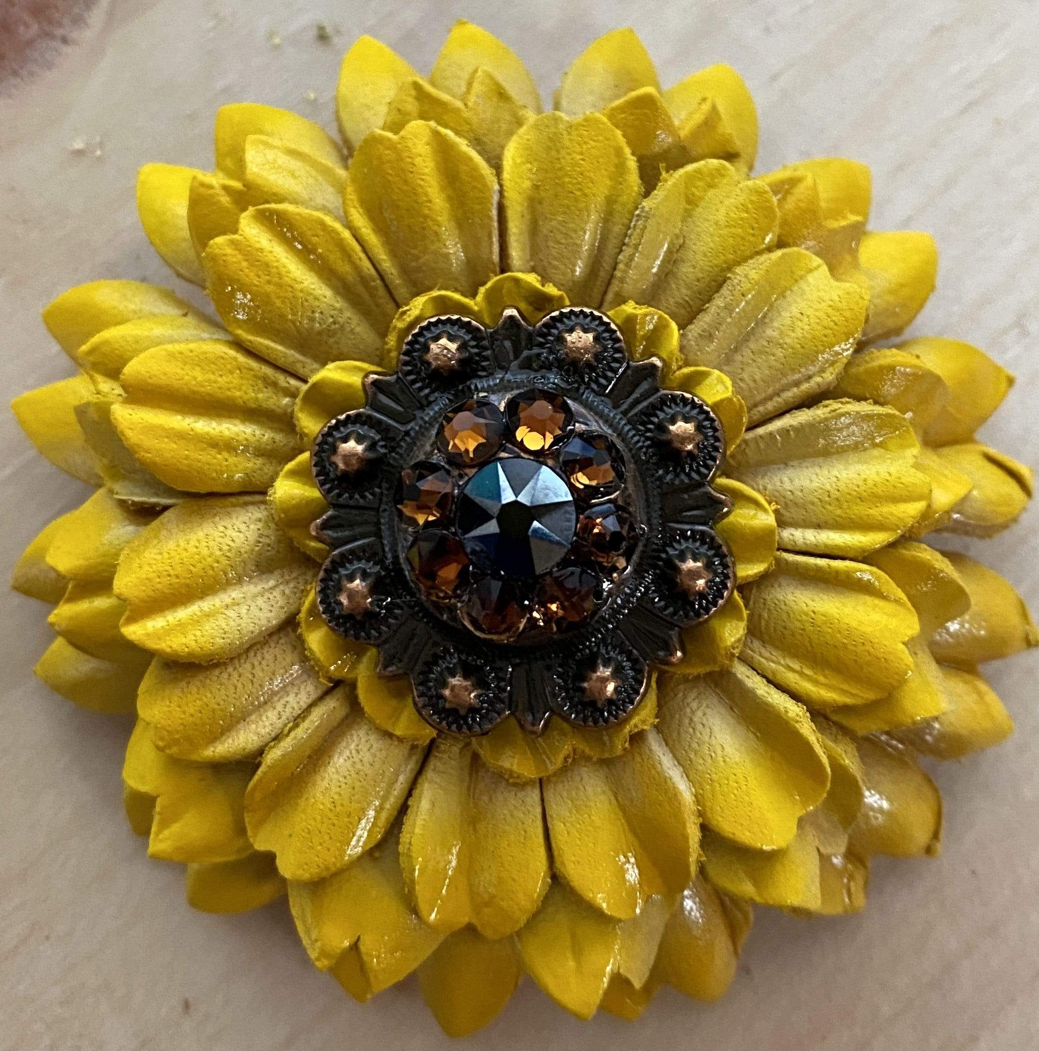 Flowers Fringe & More Sunflower With Copper Jet & Topaz 1