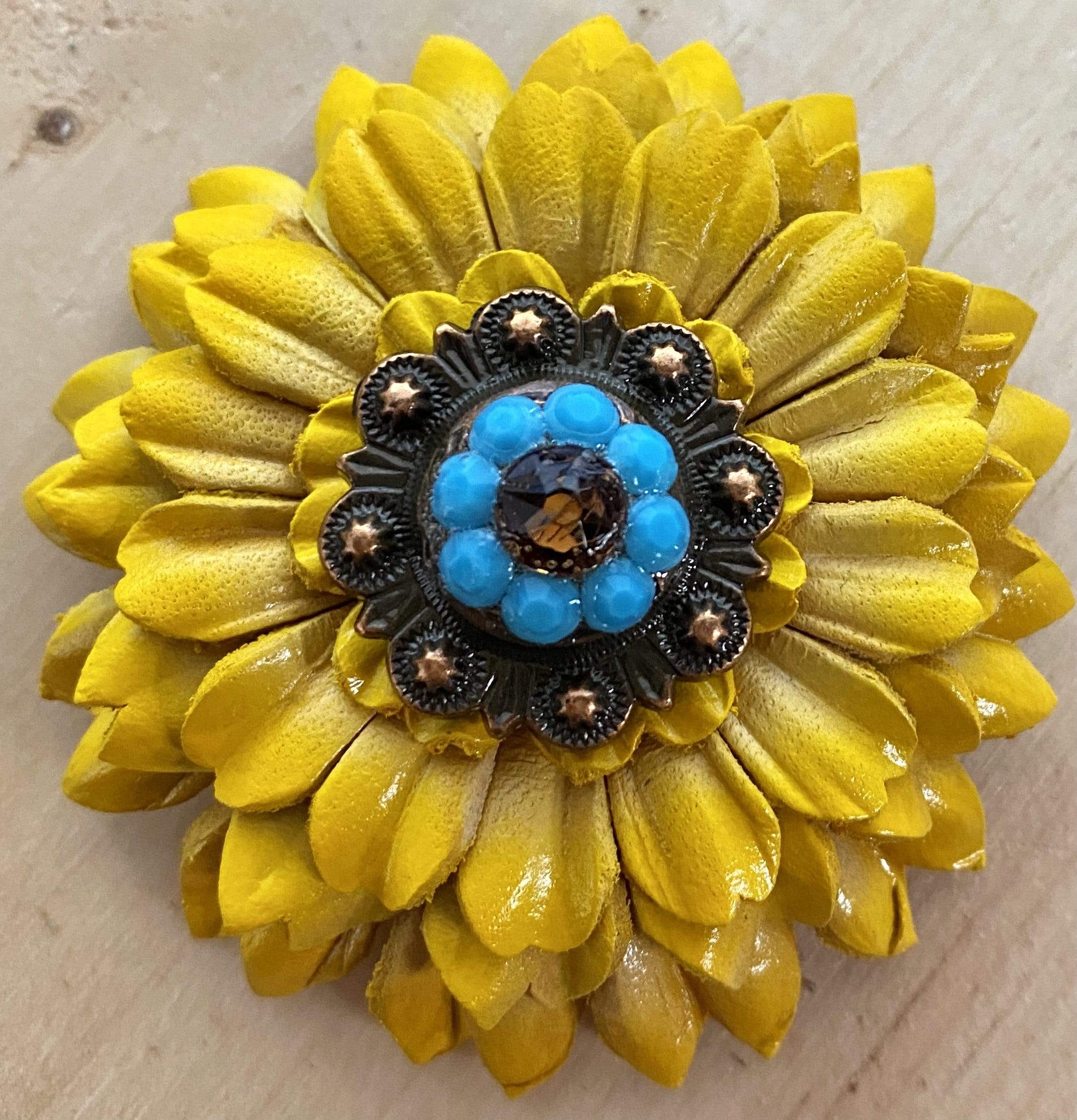 Flowers Fringe & More Sunflower with Copper Turquoise & Topaz 1
