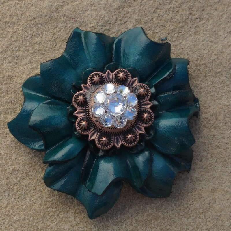 Flowers Fringe & More Teal Carnation Flower With Copper Clear 1