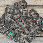 Antique Silver Western Buckles - Assorted