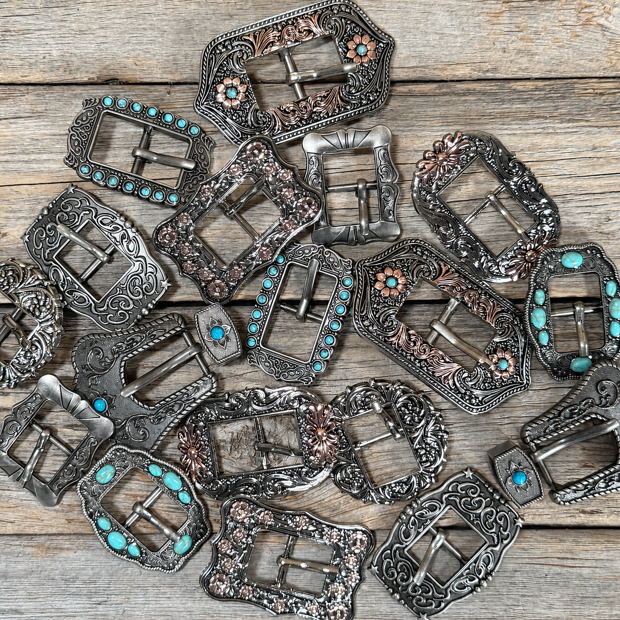 Antique Silver Western Buckles - Assorted