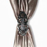 Antique Silver and Copper Flower Rectangle Concho #W268