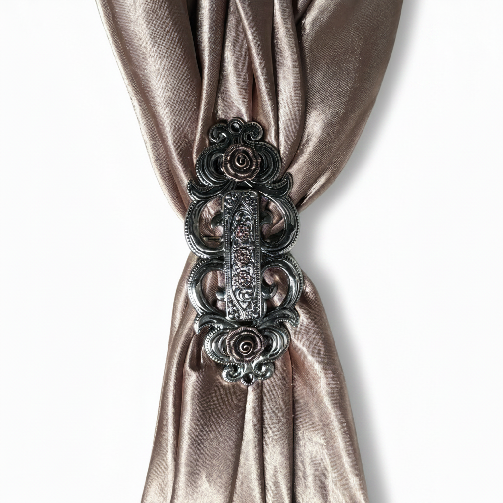 Antique Silver and Copper Flower Rectangle Concho #W268