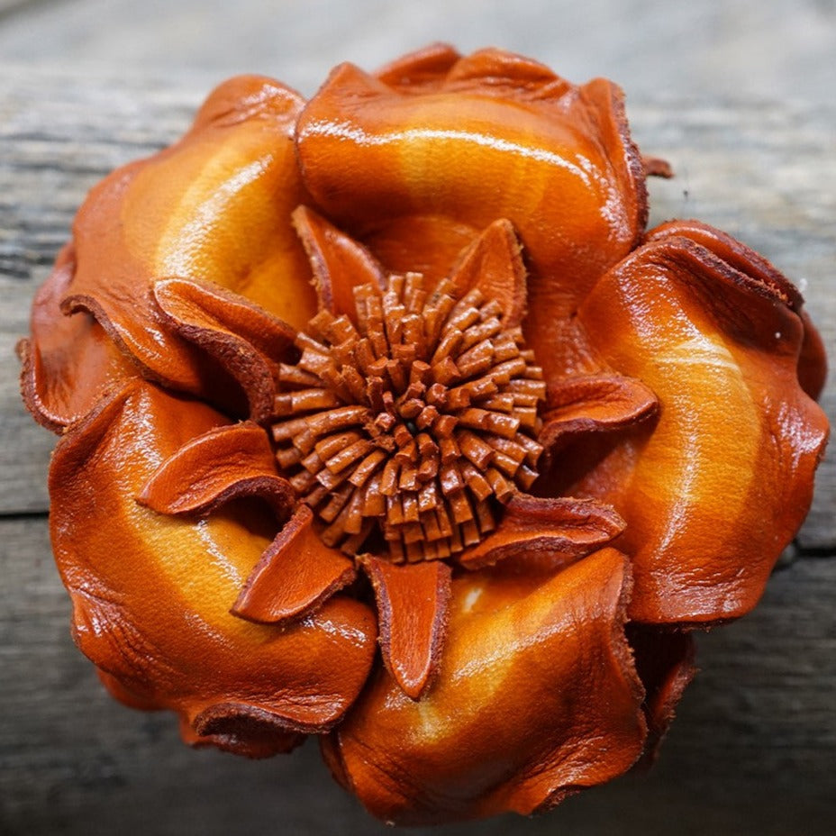 Hand Painted Leather Flowers - Gardenias