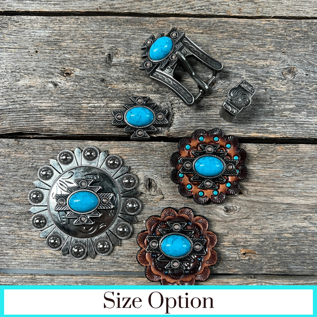 South West Turquoise Western Concho W204