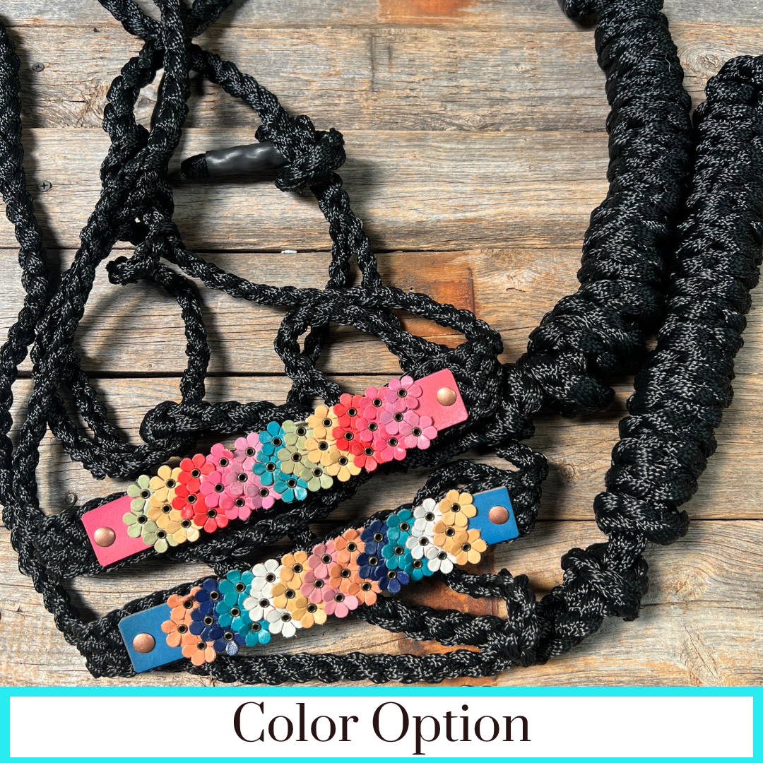 Black Mule Tape Triple Flower Halter