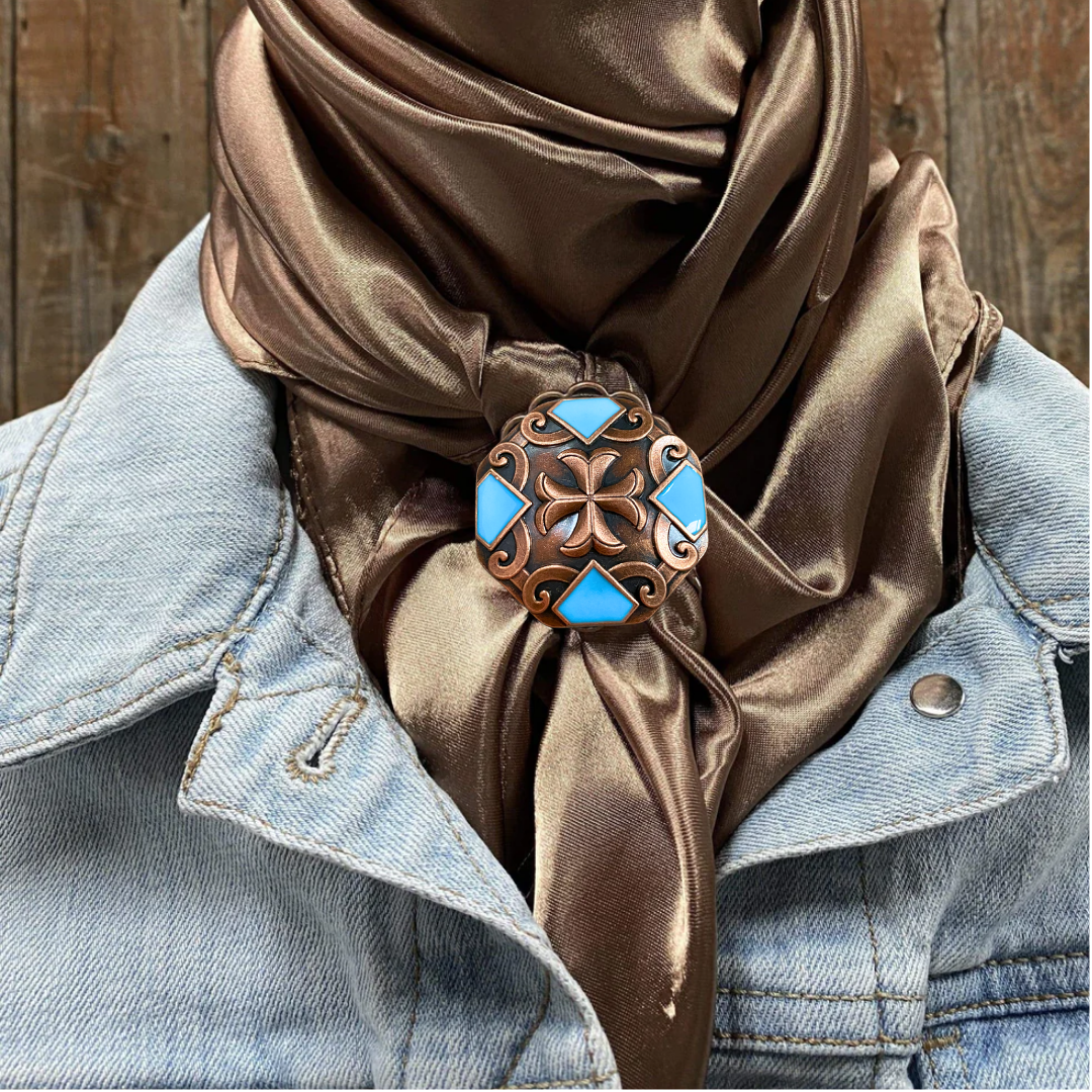 35X35" Solid Tan Wild Rag / Scarf WRS7 - Western Concho Wild Rag Slides - Assorted