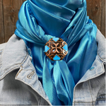 35X35" Solid Aqua Wild Rag / Scarf WRS8 - Western Concho Wild Rag Slides - Assorted