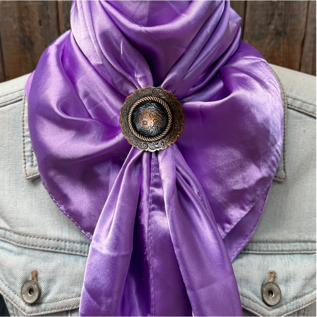 35X35" Solid Lavender Wild Rag / Scarf WRS13 - Western Concho Wild Rag Slides - Assorted