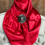 35X35" Solid Electric Red Wild Rag / Scarf WRS10 - Western Concho Wild Rag Slides - Assorted