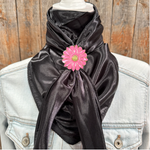 35X35" Solid Black Wild Rag / Scarf WRS4 - Western Concho Wild Rag Slides - Assorted