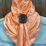 35X35" Solid Peach Wild Rag / Scarf WRS24 - Western Concho Wild Rag Slides - Assorted