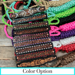 Mule Tape Halter - Leather Buckstitch Noseband - Copper Accents