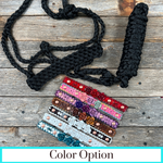 Black Mule Tape Rose Halter
