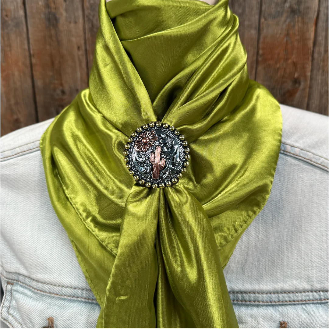 35X35" Solid Light Green Wild Rag / Scarf WRS22 - Western Concho Wild Rag Slides - Assorted