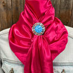 35X35" Solid Hot Pink Wild Rag / Scarf WRS25 - Western Concho Wild Rag Slides - Assorted