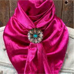 35X35" Solid Fuchsia Wild Rag / Scarf WRS12 - Western Concho Wild Rag Slides - Assorted
