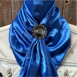 35X35" Solid Electric Blue Wild Rag / Scarf WRS17 - Western Concho Wild Rag Slides - Assorted