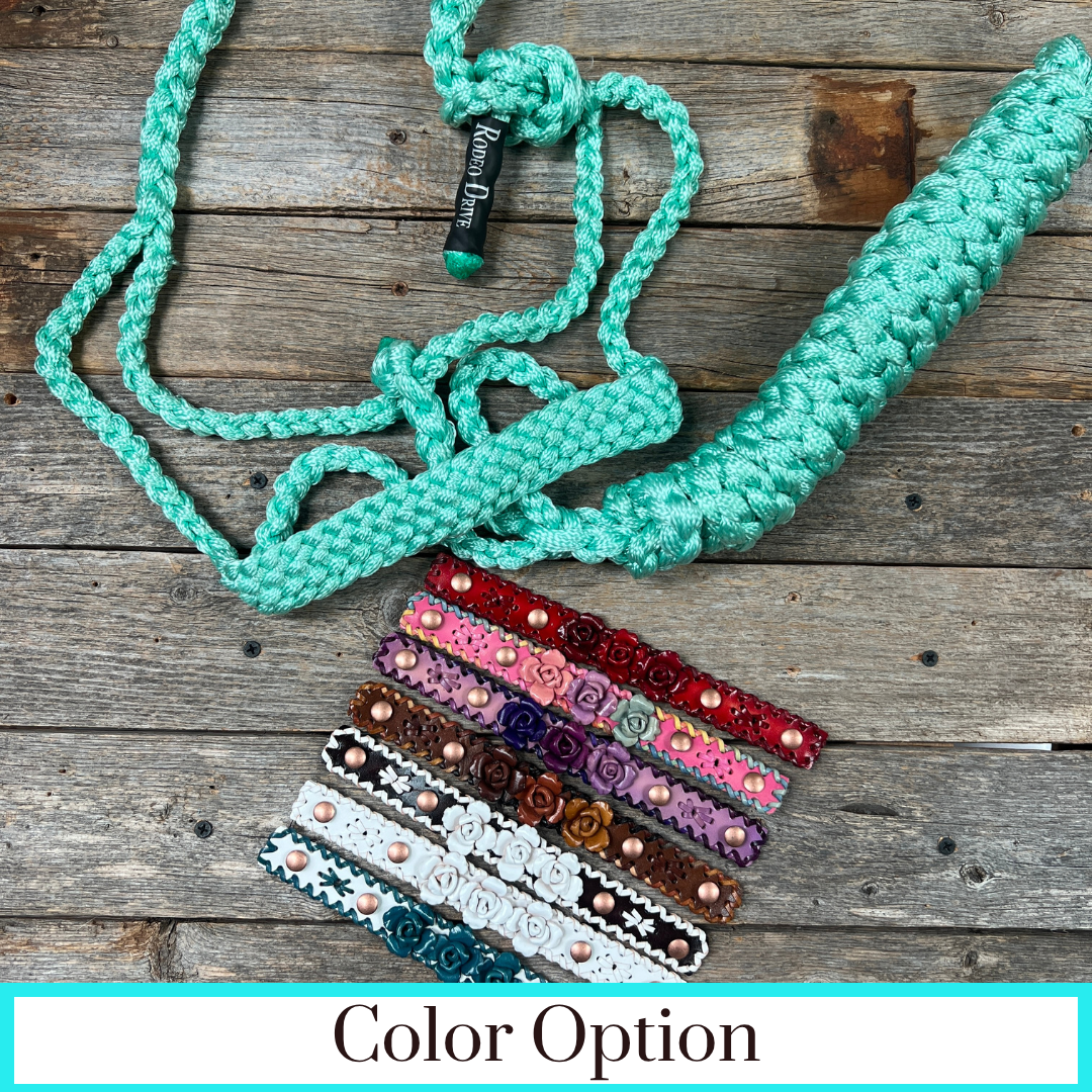 Rose - Turquoise Mule Tape Halter