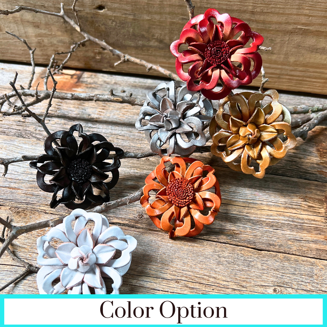 Hand Painted Leather Flowers - Lotus