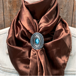 35X35" Solid Brown Wild Rag / Scarf WRS2 - Western Concho Wild Rag Slides - Assorted