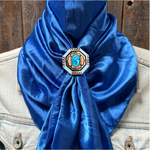 35X35" Solid Electric Blue Wild Rag / Scarf WRS17 - Western Concho Wild Rag Slides - Assorted