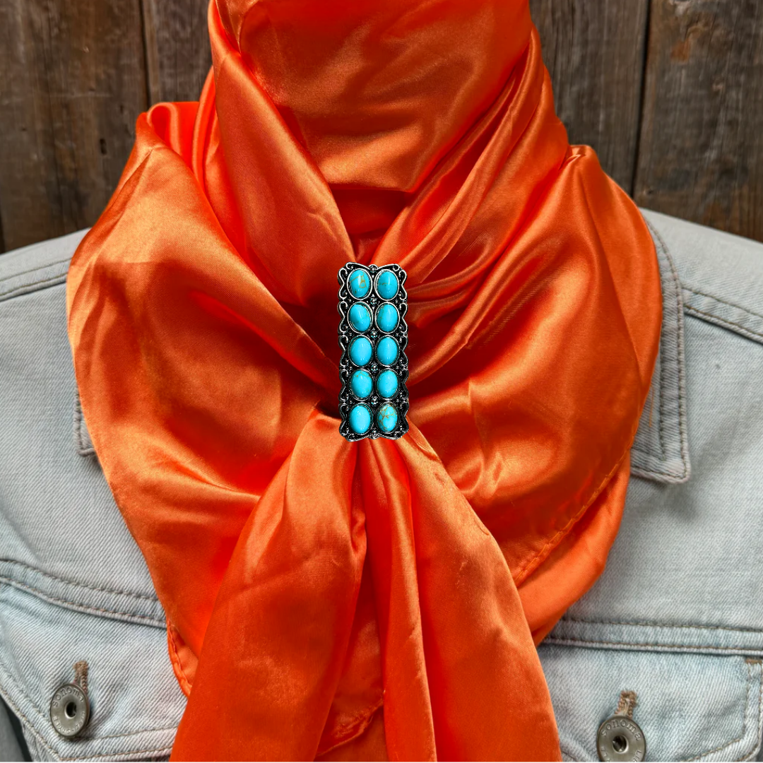 35X35" Solid Orange Wild Rag / Scarf WRS20 - Western Concho Wild Rag Slides - Assorted