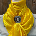 35X35" Solid Yellow Wild Rag / Scarf WRS23 - Western Concho Wild Rag Slides - Assorted