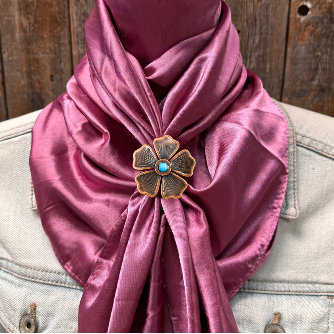 35X35" Solid Rose Wild Rag / Scarf WRS6 - Western Concho Wild Rag Slides - Assorted