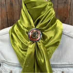 35X35" Solid Light Green Wild Rag / Scarf WRS22 - Western Concho Wild Rag Slides - Assorted