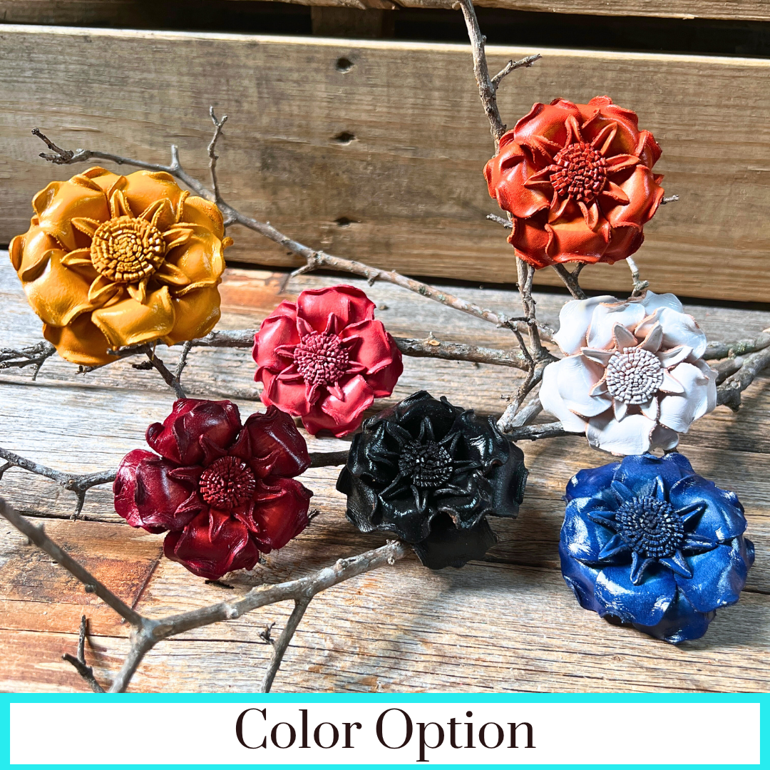 Hand Painted Leather Flowers - Gardenias