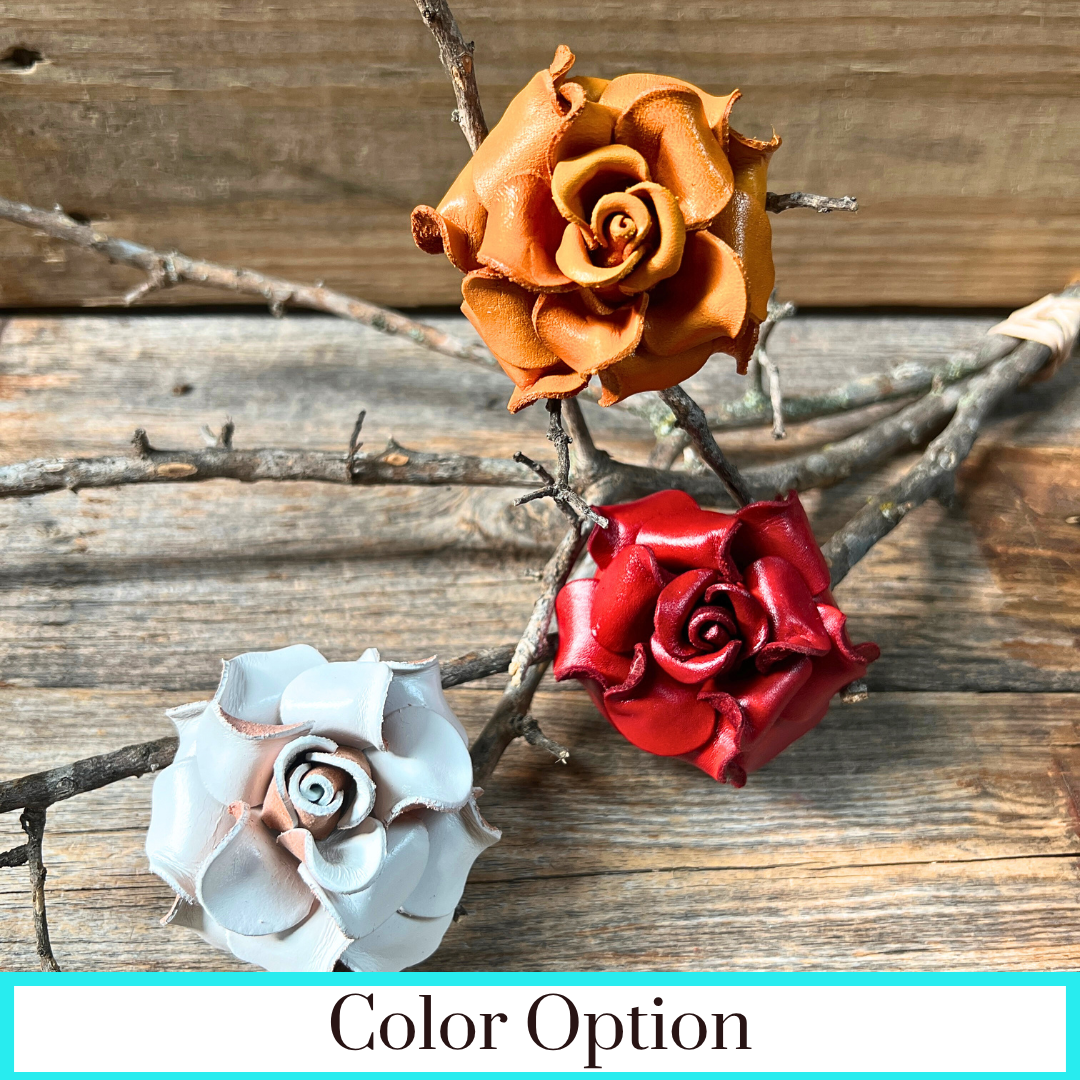 Hand Painted Leather Flowers - Roses