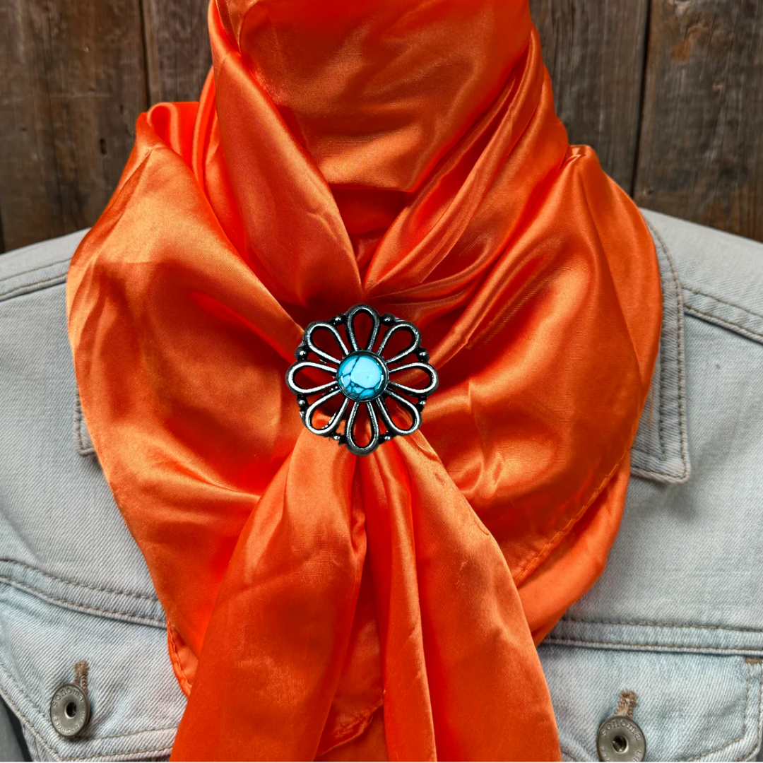 35X35" Solid Orange Wild Rag / Scarf WRS20 - Western Concho Wild Rag Slides - Assorted