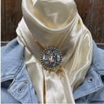 35X35" Solid Cream Wild Rag / Scarf WRS11 - Western Concho Wild Rag Slides - Assorted