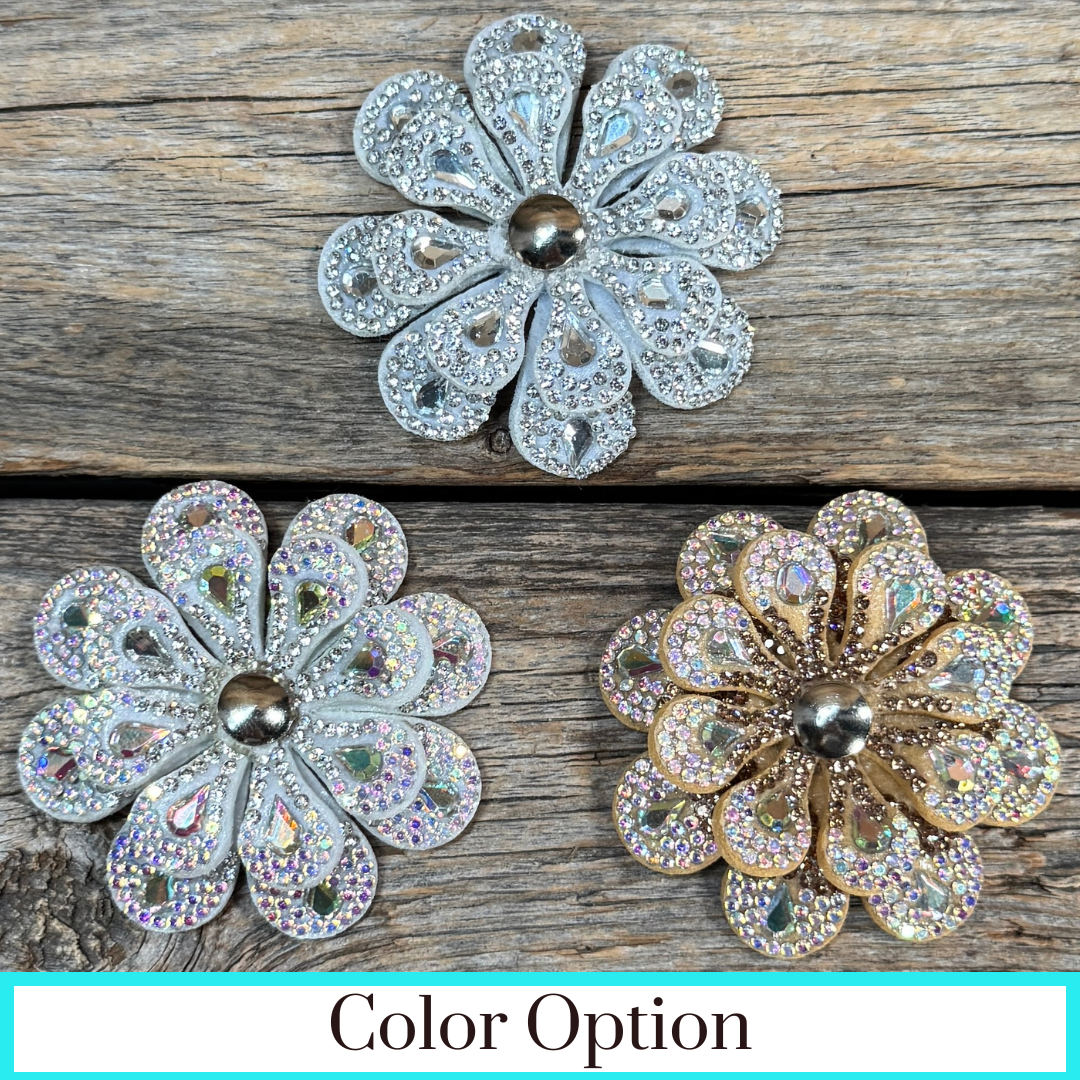Teardrop Flower Rhinestone Rosette