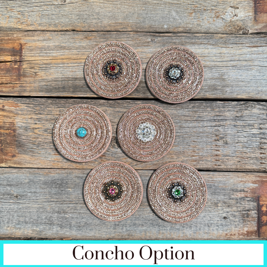 Copper Circle Rhinestone Rosette - Assorted Conchos